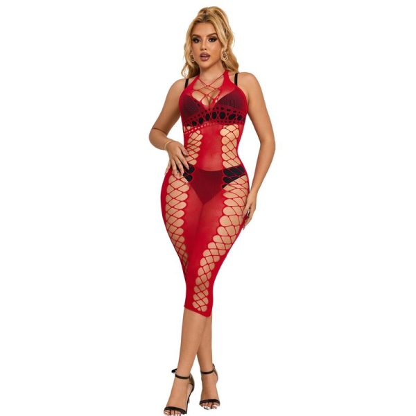 SUBBLIME - 952327 VESTIDO LONGO RED FISHNET TAMANHO ÃNICO