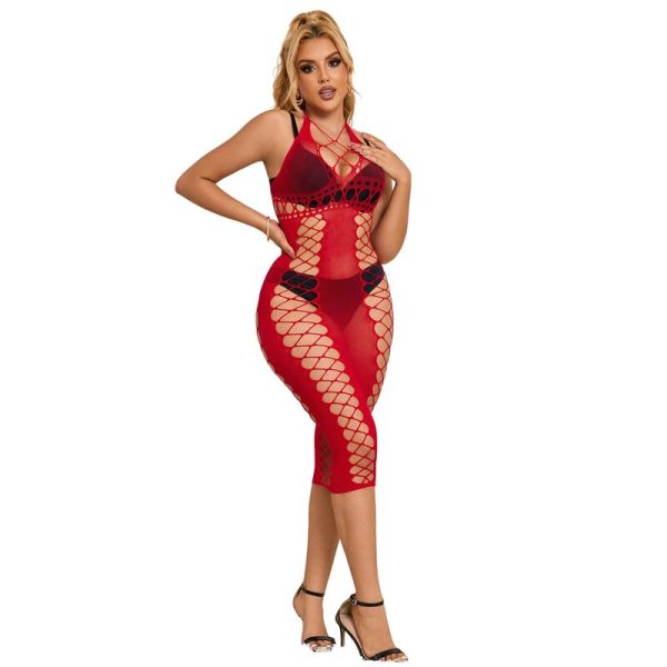 SUBBLIME - 952327 VESTIDO LONGO RED FISHNET TAMANHO ÃNICO - Imagen 3