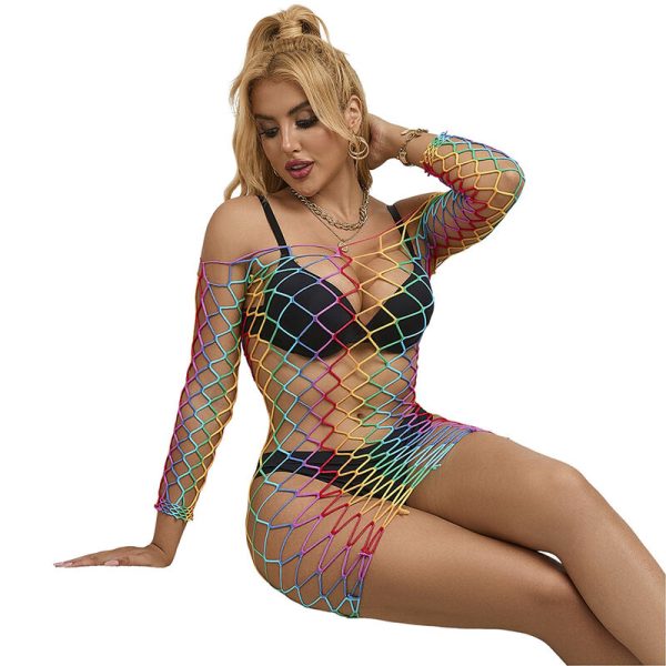 SUBBLIME - 952426 RAINBOW MANGA LONGA FISHNET BODYSTOCKING TAMANHO ÃNICO - Imagen 2
