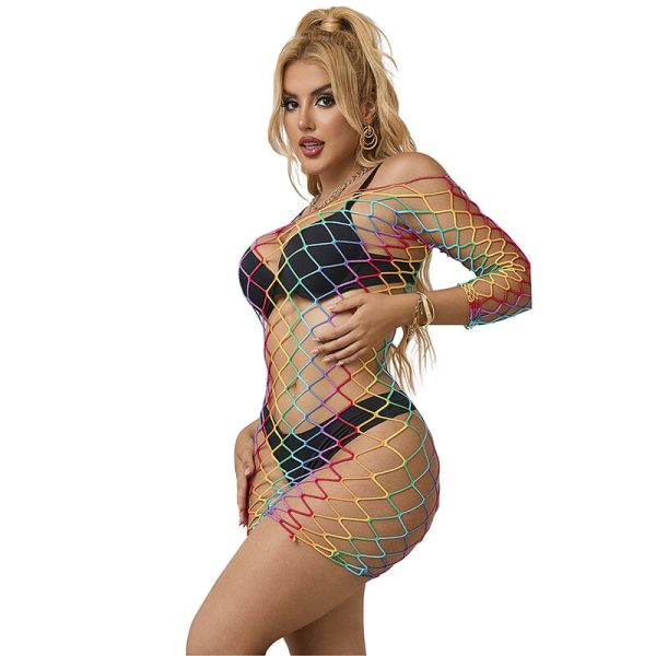 SUBBLIME - 952426 RAINBOW MANGA LONGA FISHNET BODYSTOCKING TAMANHO ÃNICO - Imagen 5