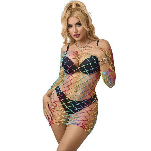 SUBBLIME - 952426 RAINBOW MANGA LONGA FISHNET BODYSTOCKING TAMANHO ÃNICO - Imagen 4