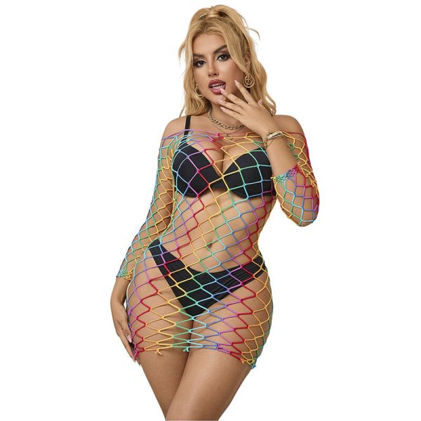 SUBBLIME - 952426 RAINBOW MANGA LONGA FISHNET BODYSTOCKING TAMANHO ÃNICO - Imagen 6