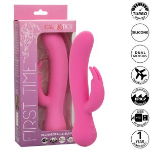 CALEXOTICS - FIRST TIME VIBRADOR COELHO RECARREGÃVEL ROSA