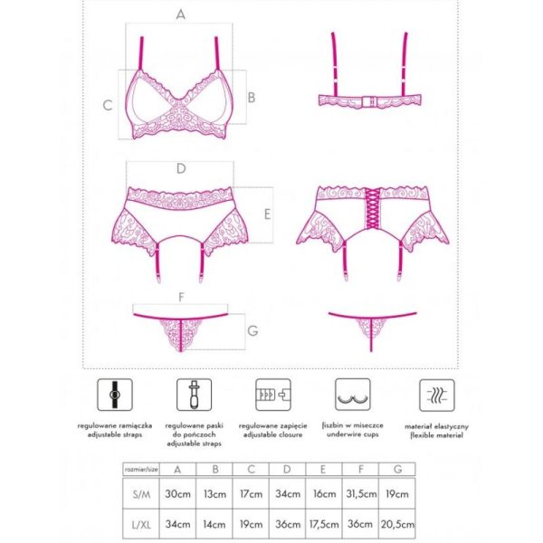 LIVCO CORSETTI FASHION - NAHIR LC 20214 SUTIÃ + CALCINHA + CINTO-LIGA - Imagen 4
