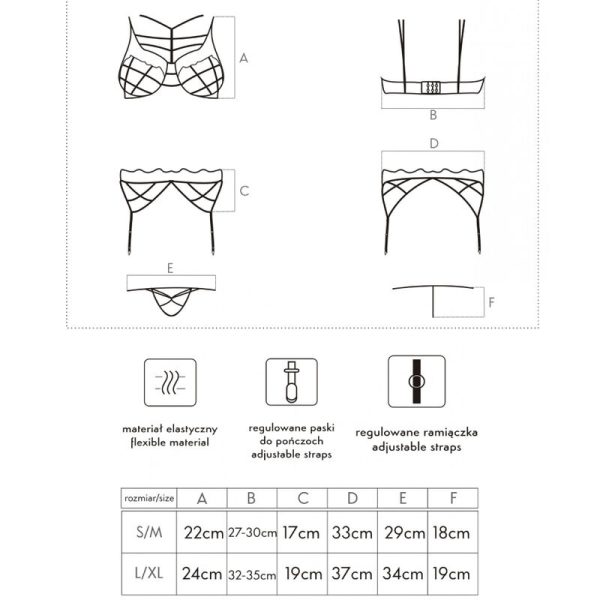 LIVCO CORSETTI FASHION - SOLEDAD LC 20217 SUTIÃ + CALCINHA + CINTA LIGA - Imagen 4