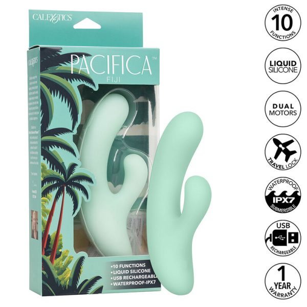 CALEXOTICS - PACIFICA FIJI VIBRADOR E ESTIMULADOR PONTO G 10 VIBRAÃÃES AQUA - Imagen 2