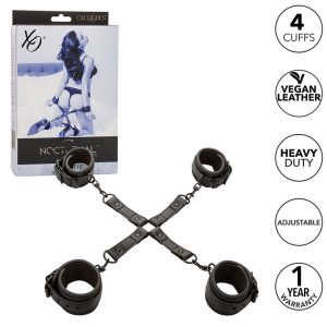 CALEXOTICS - NOCTURNAL CONECTOR HOG TIE CUERO AJUSTÃVEL PRETO