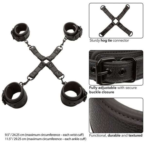 CALEXOTICS - NOCTURNAL CONECTOR HOG TIE CUERO AJUSTÃVEL PRETO - Imagen 4