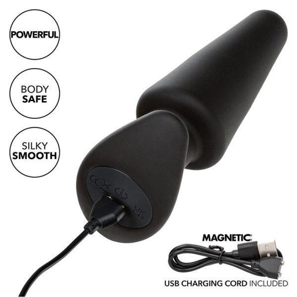 CALEXOTICS - ROCK BOTTOM PLUG ANAL CÃNICO 10 VIBRAÃÃES SILICONE PRETO - Imagen 8
