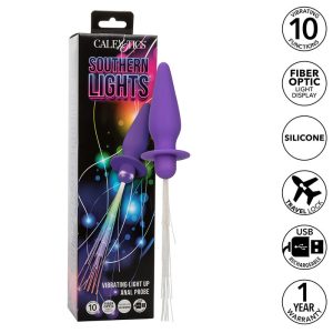 CALEXOTICS - SOUTHERN LIGHTS LIGHT UP ANAL PLUG 10 VIBRAÃÃES SILICONE ROXO
