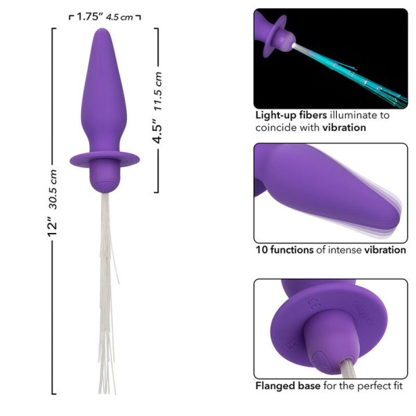 CALEXOTICS - SOUTHERN LIGHTS LIGHT UP ANAL PLUG 10 VIBRAÃÃES SILICONE ROXO - Imagen 6