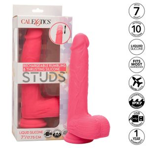 CALEXOTICS - STUDS VIBRADOR REALISTA 10 VIBRAÃÃES ROSA