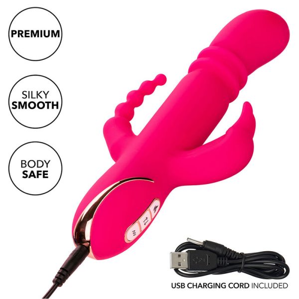 CALEXOTICS - JACK FANTASY VIBRADOR TRIPLO AQUECIDO COELHO ROSA - Imagen 8