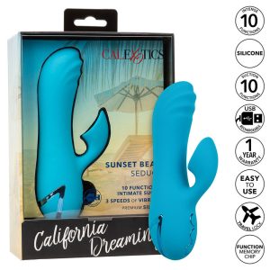 CALEXOTICS - SUNSET BEACH SEDUCER VIBRADOR E ESTIMULADOR 10 FUNÃÃES AZUL