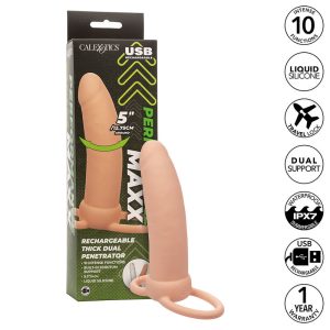 CALEXOTICS - MAXX THICK DUAL PENETRATOR 10 VIBRAÃÃES CARNE