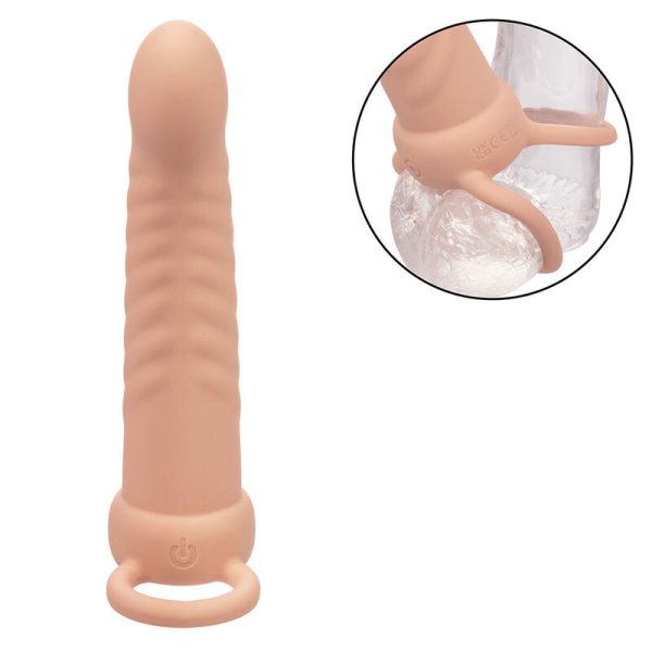 CALEXOTICS - MAXX RIBBED DUAL PENETRATOR 10 VIBRAÃÃES CARNE - Imagen 6