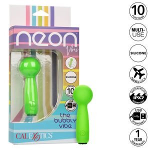 CALEXOTICS - NEON VIBES BUBBLY VIBE O MINI MASSAGEADOR 10 VIBRAÃÃES VERDE