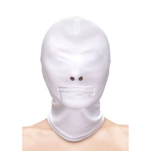 NS NOVELTIES - FETISH & FASHION FECHADO BOCA COM ZÃPER CAPUZ NYLON BRANCO