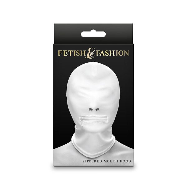 NS NOVELTIES - FETISH & FASHION FECHADO BOCA COM ZÃPER CAPUZ NYLON BRANCO - Imagen 2