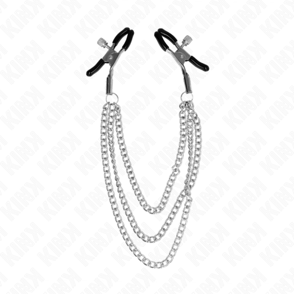 KINK - PINÃAS PARA BICOS COM 3 CORRENTES PRATA 20/23/28 CM - Imagen 2