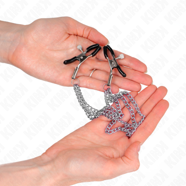 KINK - PINÃAS PARA BICOS COM 3 CORRENTES PRATA 20/23/28 CM - Imagen 3