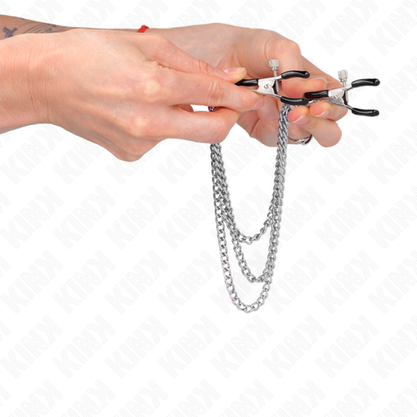 KINK - PINÃAS PARA BICOS COM 3 CORRENTES PRATA 20/23/28 CM - Imagen 4