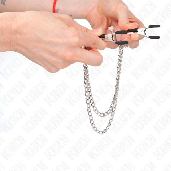 KINK - PINÃAS PARA BICOS COM 2 CORRENTES GROSSAS PRATA 20/23 CM - Imagen 4