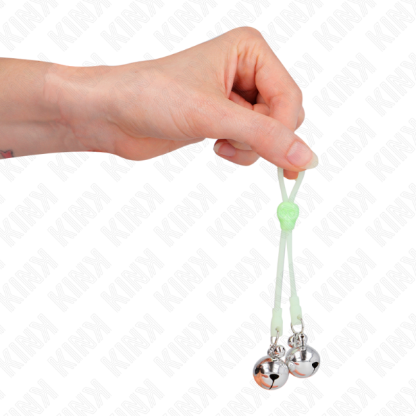 KINK - PINÃAS DE CRÃNIO LUMINOSAS COM ANEL SINOS AJUSTÃVEIS VERDE / PRATA - Imagen 4