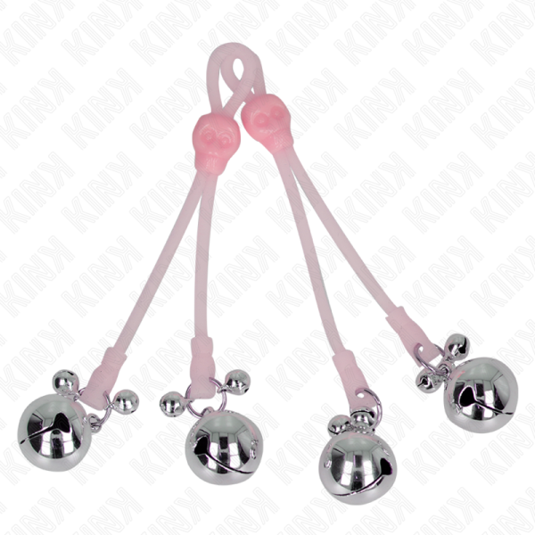 KINK - PINÃAS DE CRÃNIO LUMINOSAS COM ANEL SINOS AJUSTÃVEIS ROSA / PRATA - Imagen 2