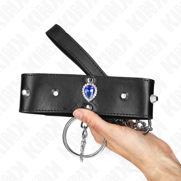 KINK - COLAR 65 CM COM ALÃA COM DIAMANTES AZUIS AJUSTÃVEL 36-43 CM X 5 CM - Imagen 5
