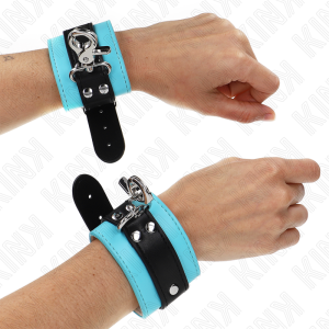 KINK - RETENÃÃES DE PULSO FECHÃVEIS PREMIUM PRETO / AZUL AJUSTÃVEIS 21-28 CM X 5,5 CM