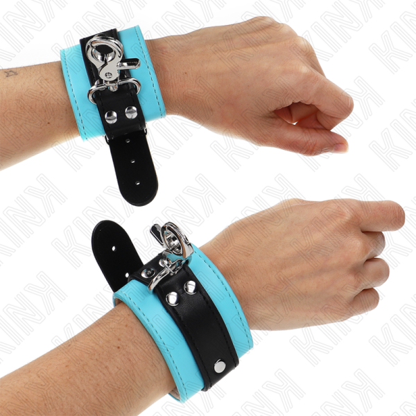KINK - RETENÃÃES DE PULSO FECHÃVEIS PREMIUM PRETO / AZUL AJUSTÃVEIS 21-28 CM X 5,5 CM
