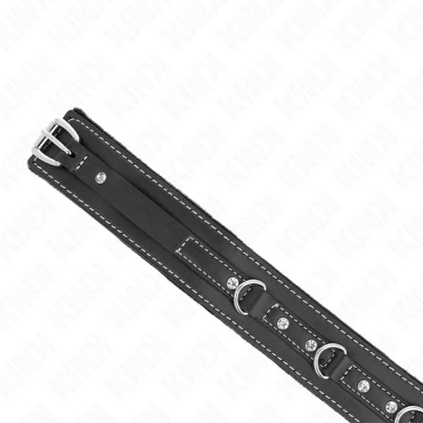 KINK - COLAR DE COURO PVC COM CINTO 105 CM REBITE DE strass 41,5 X 4 CM - Imagen 5