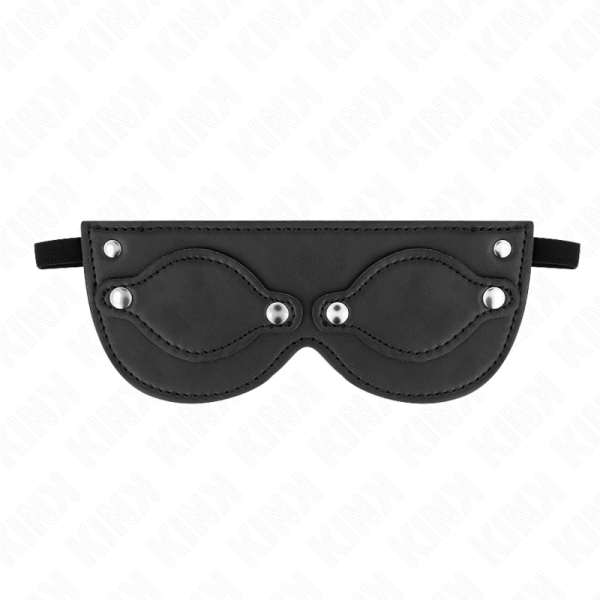 KINK - MÃSCARA DE COURO COM COBERTURAS DE OLHOS DESTACÃVEIS 22 x 9 CM