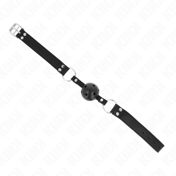 KINK - BOLA RESPIRÃVEL 4 CM MORDAÃA COM REBITE DUPLO MODELO 1 PRETO 62,5 x 2,5 CM AJUSTÃVEL 42-58 CM - Imagen 3