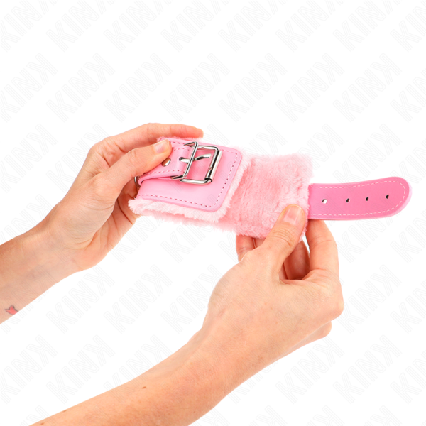 KINK - PULSO FORRO DE PELE ROSA COM CINTO ROSA AJUSTÃVEL 17-29 CM X 6 CM - Imagen 4