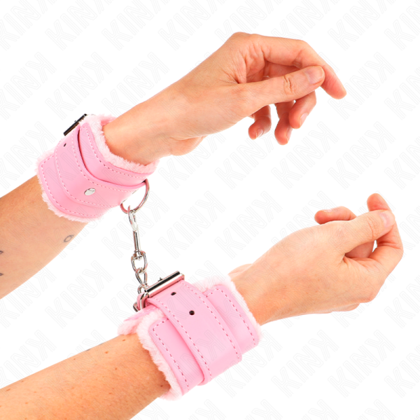 KINK - PULSO FORRO DE PELE ROSA COM CINTO ROSA AJUSTÃVEL 17-29 CM X 6 CM - Imagen 3