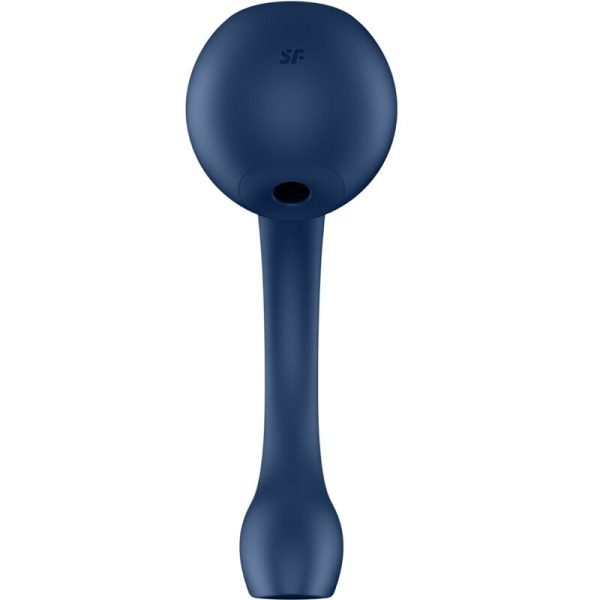 SATISFYER - PRO+ WAVE 4 ESTIMULADOR DE PONTO G E AIR PULSE APLICATIVO GRATUITO AZUL ESCURO - Imagen 3