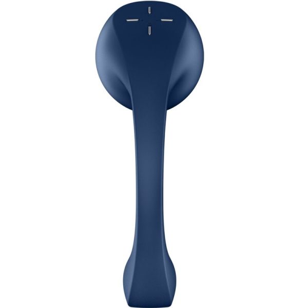 SATISFYER - PRO+ WAVE 4 ESTIMULADOR DE PONTO G E AIR PULSE APLICATIVO GRATUITO AZUL ESCURO - Imagen 4