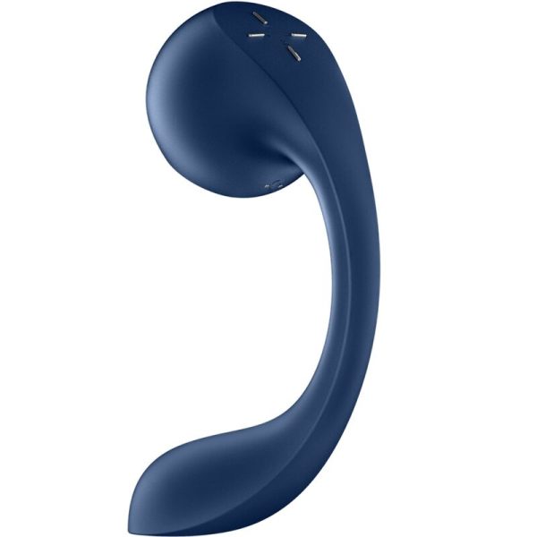 SATISFYER - PRO+ WAVE 4 ESTIMULADOR DE PONTO G E AIR PULSE APLICATIVO GRATUITO AZUL ESCURO - Imagen 2