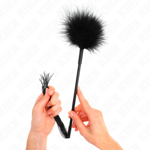KINK - CHICOTE DE SILICONE COM PENAS PARA CÃCEGAS 47 CM - Imagen 4