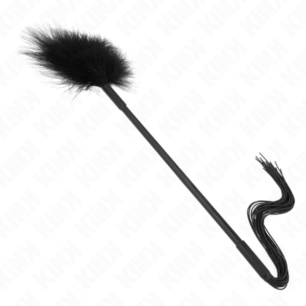 KINK - CHICOTE DE SILICONE COM PENAS PARA CÃCEGAS 47 CM - Imagen 2