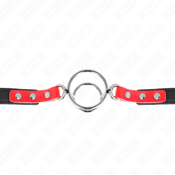 KINK - GAG COM MÃLTIPLOS O-RINGS 4 / 4,8 CM VERMELHO 38 X 56 CM - Imagen 4