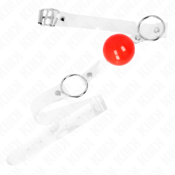 KINK - BOLA PVC TRANSPARENTE VERMELHA MORDAÃA 4 CM AJUSTÃVEL - Imagen 2