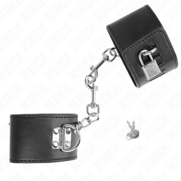 KINK - PULSO COM FECHO DE CADEADO PRETO AJUSTÃVEL 16-23 CM X 5,5 CM - Imagen 2