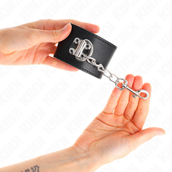 KINK - PULSO COM FECHO DE CADEADO PRETO AJUSTÃVEL 16-23 CM X 5,5 CM - Imagen 3