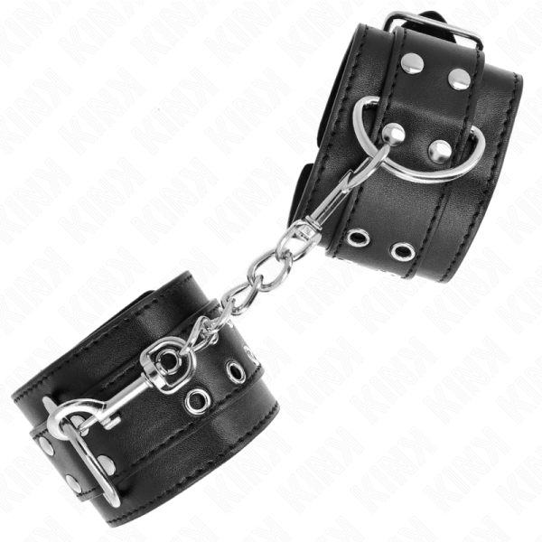 KINK - PUNHOS COM FIVELA DUPLA PRETO AJUSTÃVEIS 19-26 CM - Imagen 2