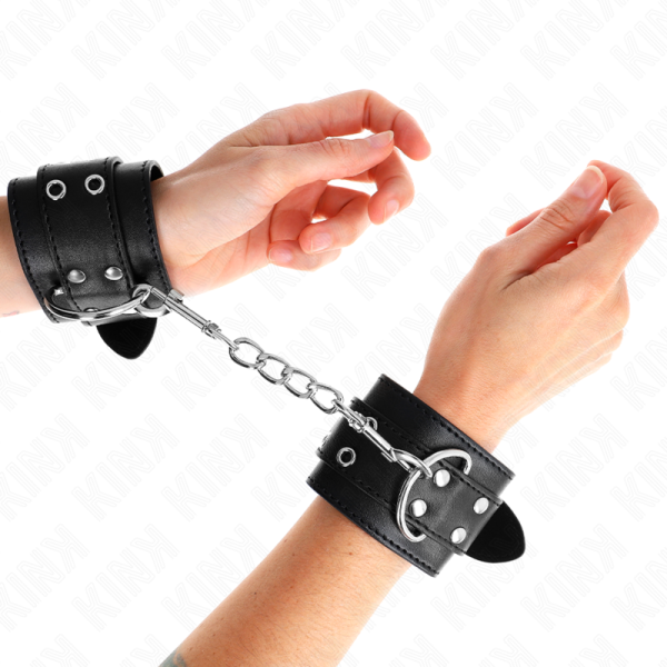 KINK - PUNHOS COM FIVELA DUPLA PRETO AJUSTÃVEIS 19-26 CM - Imagen 4