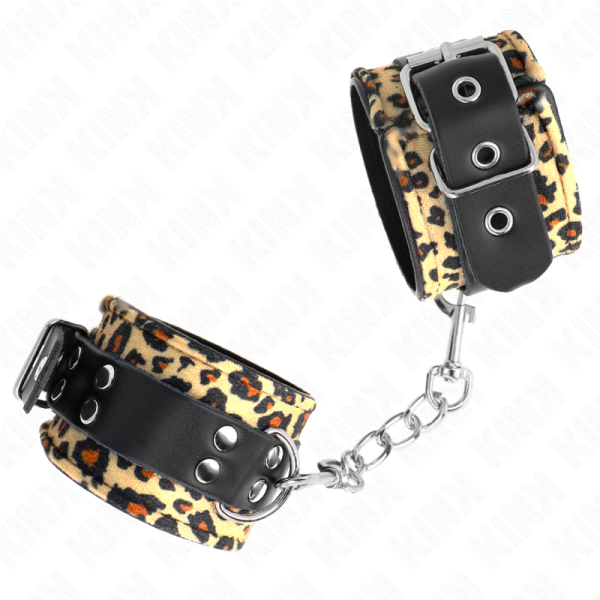 KINK - RETENÃÃO DE PULSO DE COURO REAL LEOPARDO AJUSTÃVEL 18-29 CM X 5,5 CM - Imagen 2
