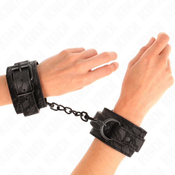 KINK - PUNHOS COBERTOS DE RENDA ESCURA AJUSTÃVEIS PRETO 19-26 CM - Imagen 4